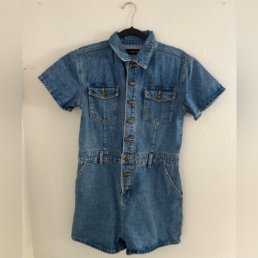 Lioness Blue Denim Collared Dress